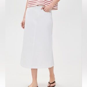 Alex Mill White Denim Midi Skirt Organic Cotton Size 27